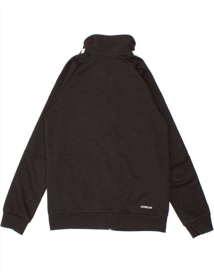 ADIDAS Boys Aeroready Tracksuit Top Jacket 9-10 Years Black Polyester Vintage Adidas and Second-Hand Adidas from Messina Hembry 