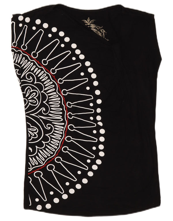 Женская футболка с рисунком Desigual Top UK 12 Medium Black Paisley
