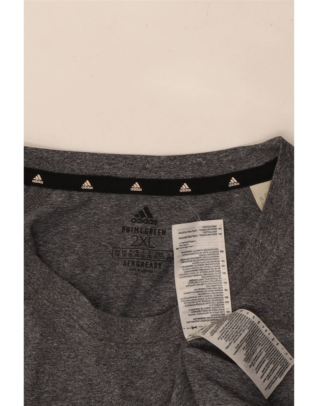 ADIDAS Мужская футболка Aeroready Top 2XL Серый полиэстер