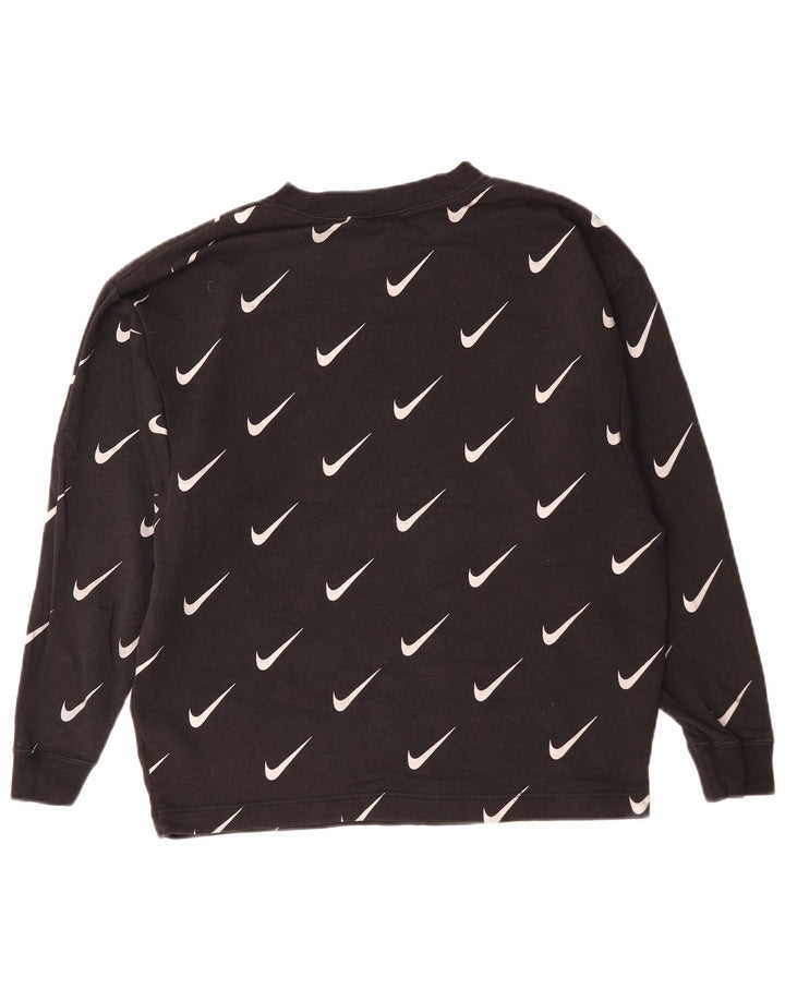 Мужской свитшот с рисунком NIKE XS, черный хлопковый джемпер