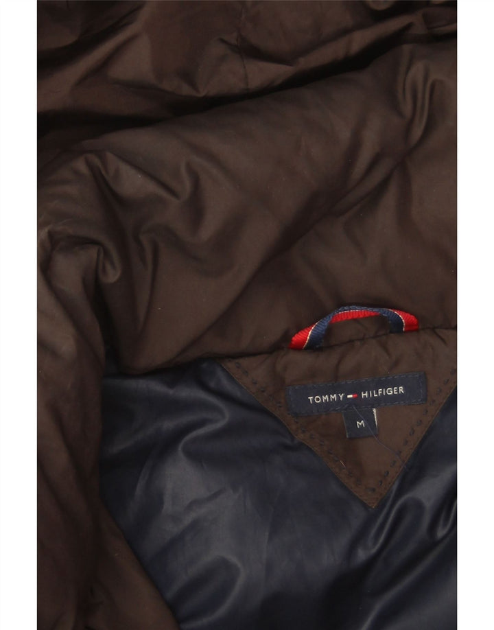 Женское стеганое пальто с капюшоном Tommy Hilfiger UK 14, средний коричневый полиэстер