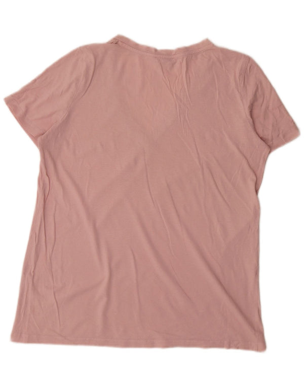 Zara Womens T-Shirt Top UK 16 Large Pink Cotton