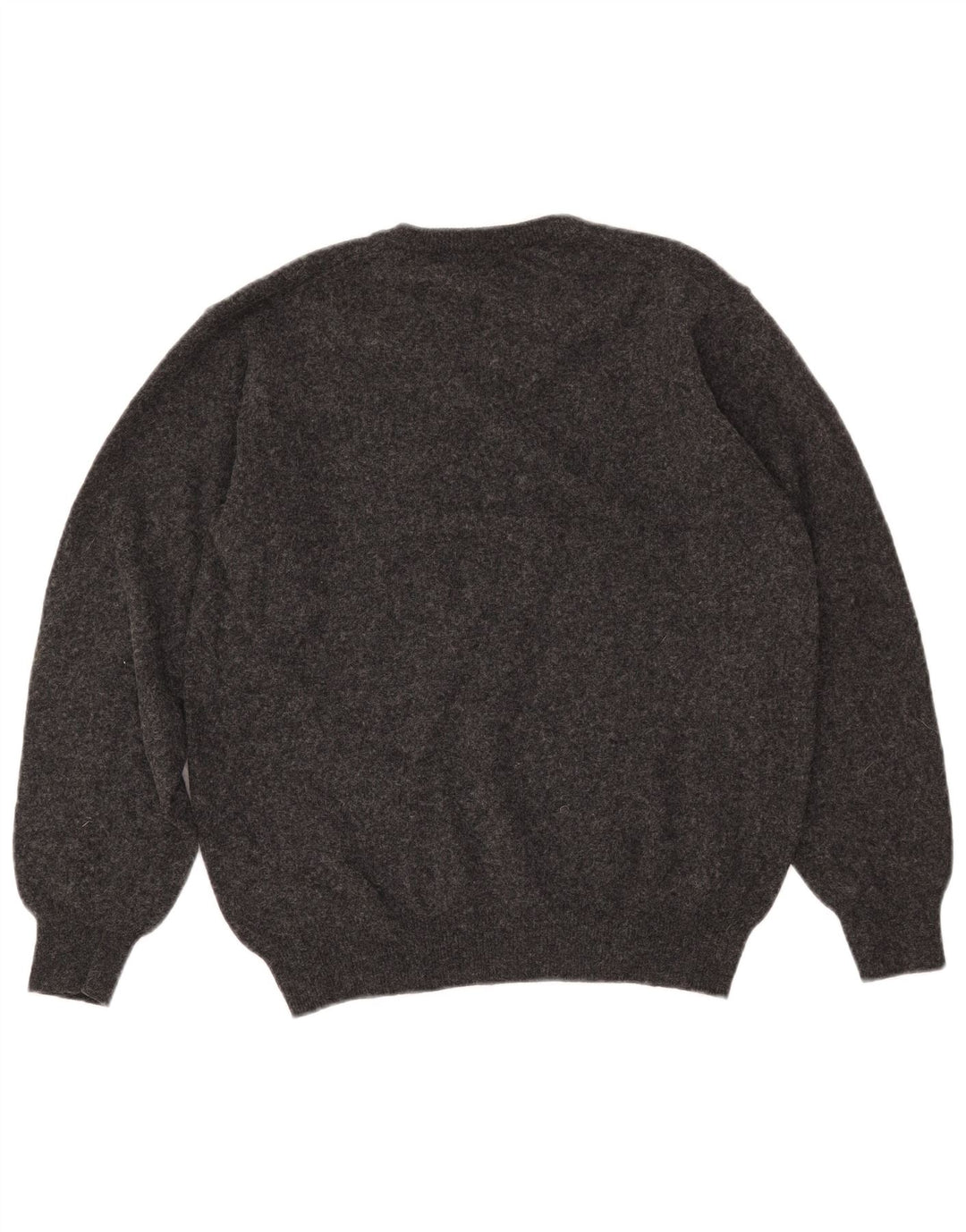 Мужской джемпер с v-образным вырезом ZARA, средний серый шерстяной свитер