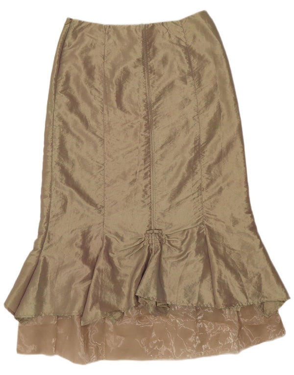 SASHA Женская макси-юбка-труба, США 12, большая W32, золотистый нейлон