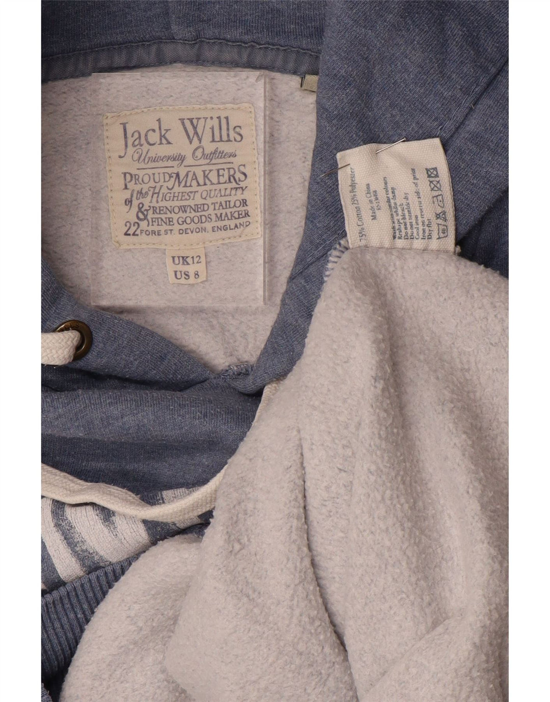 Женский джемпер с капюшоном JACK WILLS UK 12, средний, темно-синий