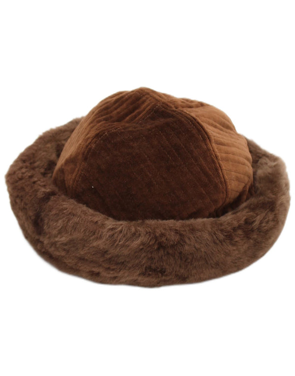 Винтажная женская вельветовая панама, большая коричневая