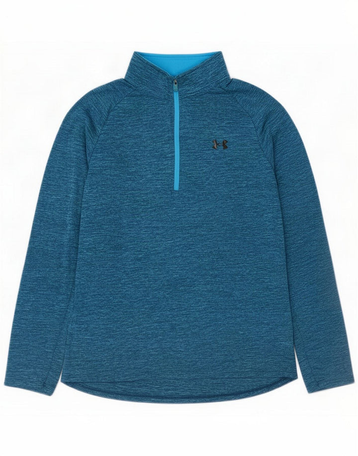 Мужской пуловер с воротником на молнии Under Armour, спортивный костюм, большой синий в крапинку