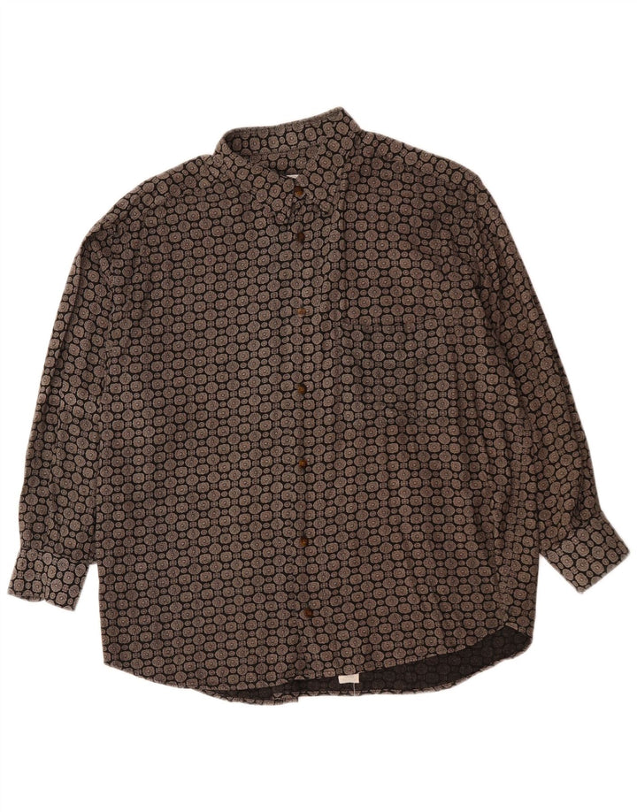 ГП. Рубашка мужская BELLINI & COMPANY средняя черная из вискозы с геометрическим узором