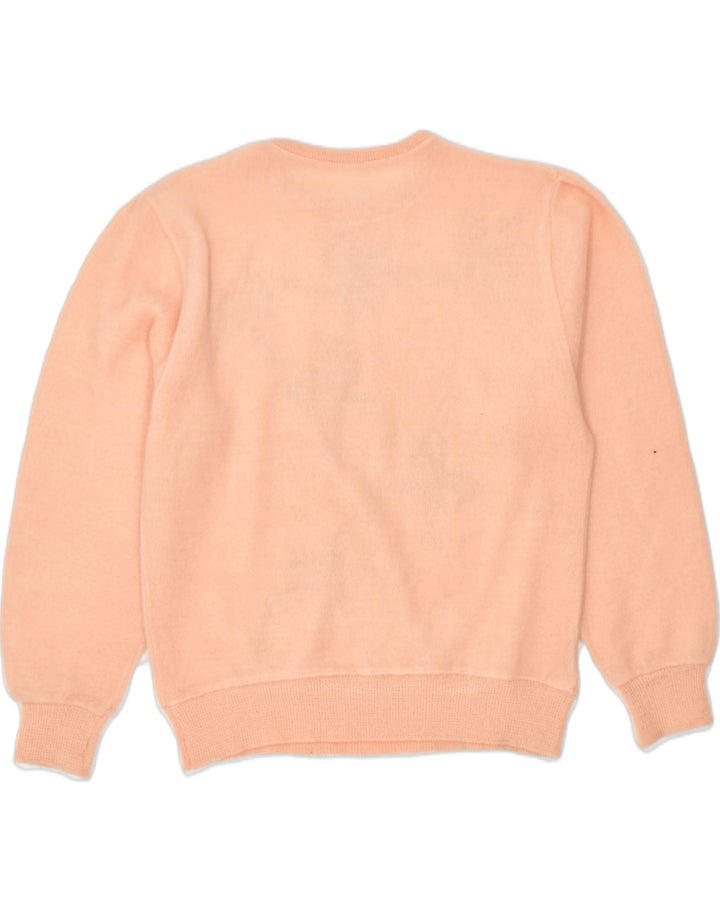 VINTAGE Womens Graphic Crew Neck Jumper Sweater UK 14 Large Orange Floral | Vintage | Thrift | Second-Hand | Used Clothing | Messina Hembry 