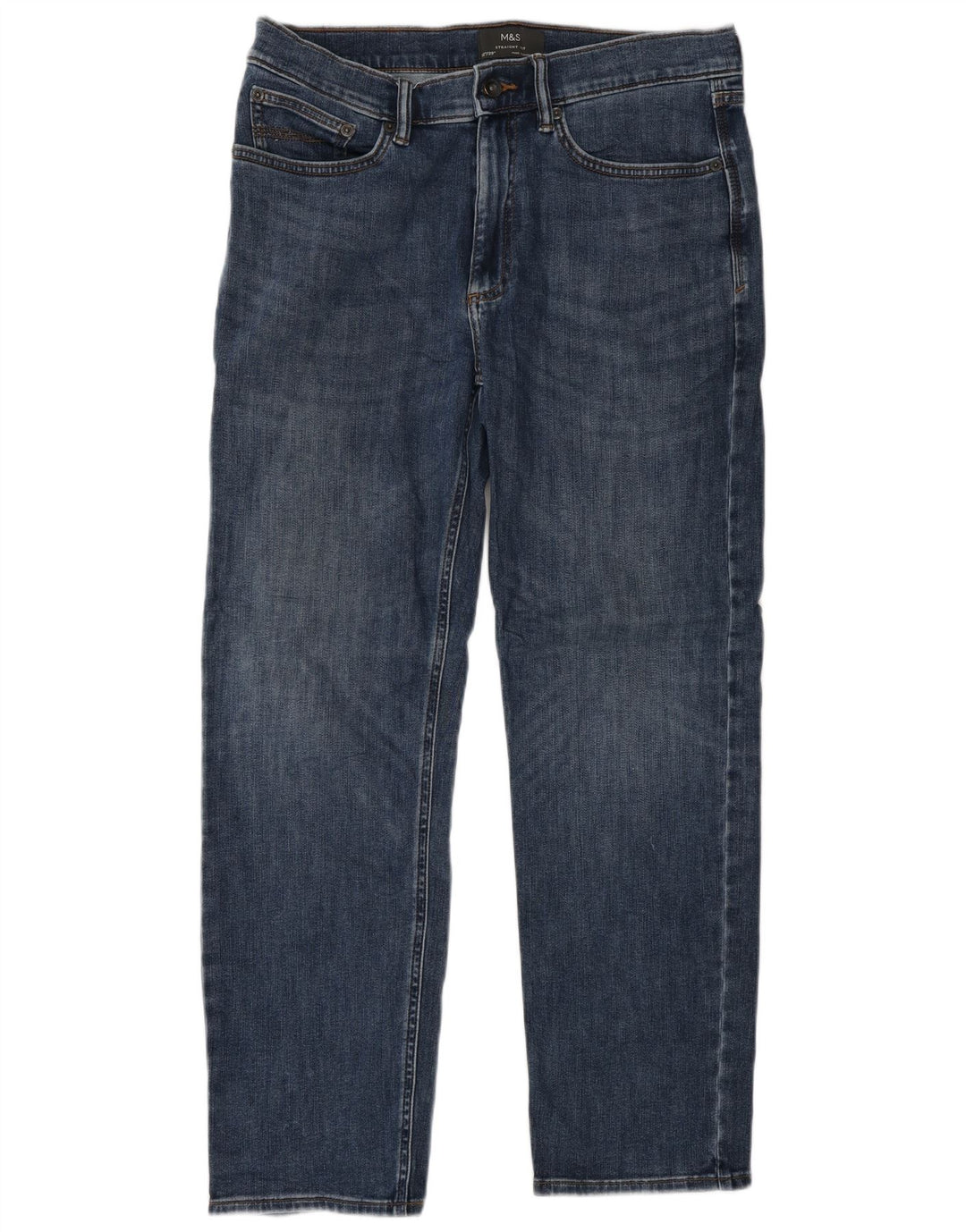 Мужские прямые джинсы Marks & Spencer W32 L29 синие, хлопок