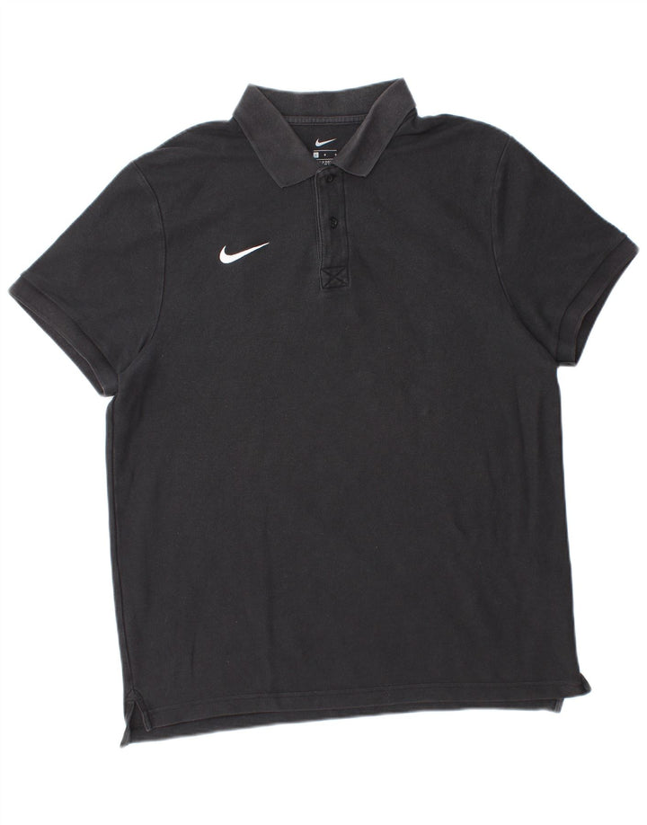 Мужская рубашка-поло NIKE, большая черная, хлопковая