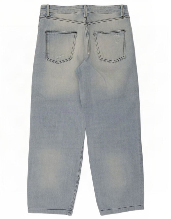 Женские рваные свободные джинсы с высокой талией Zara EU 38, маленькие W28 L26, синие