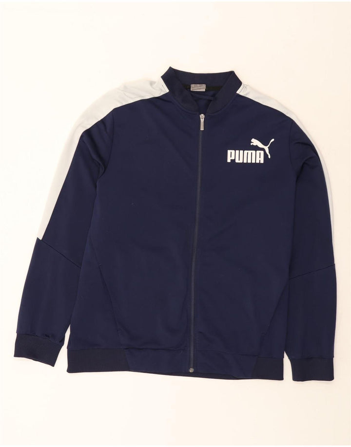 Мужская спортивная куртка Puma с графическим рисунком XL, темно-синяя, с цветными блоками