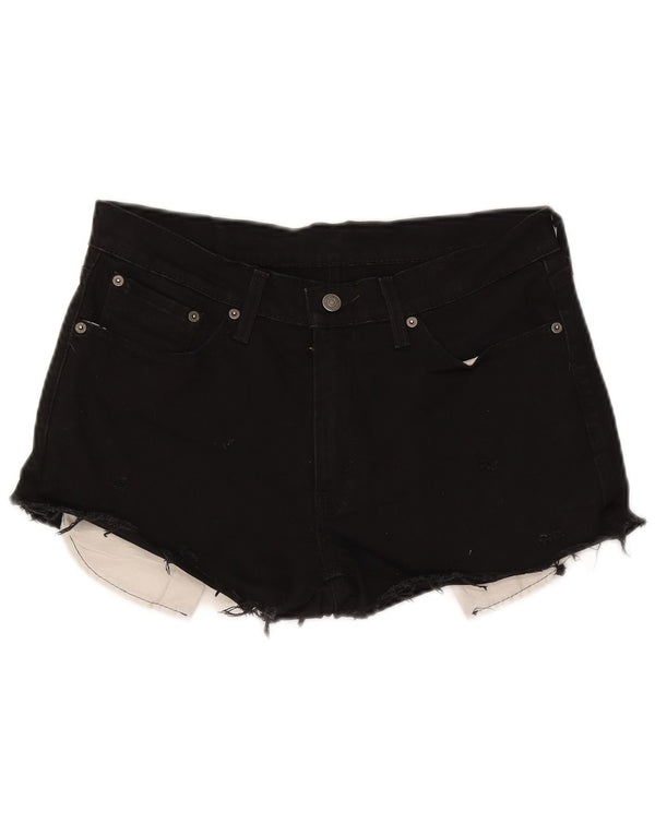 Женские джинсовые шорты Levi's 541 W32, большие черные, хлопок