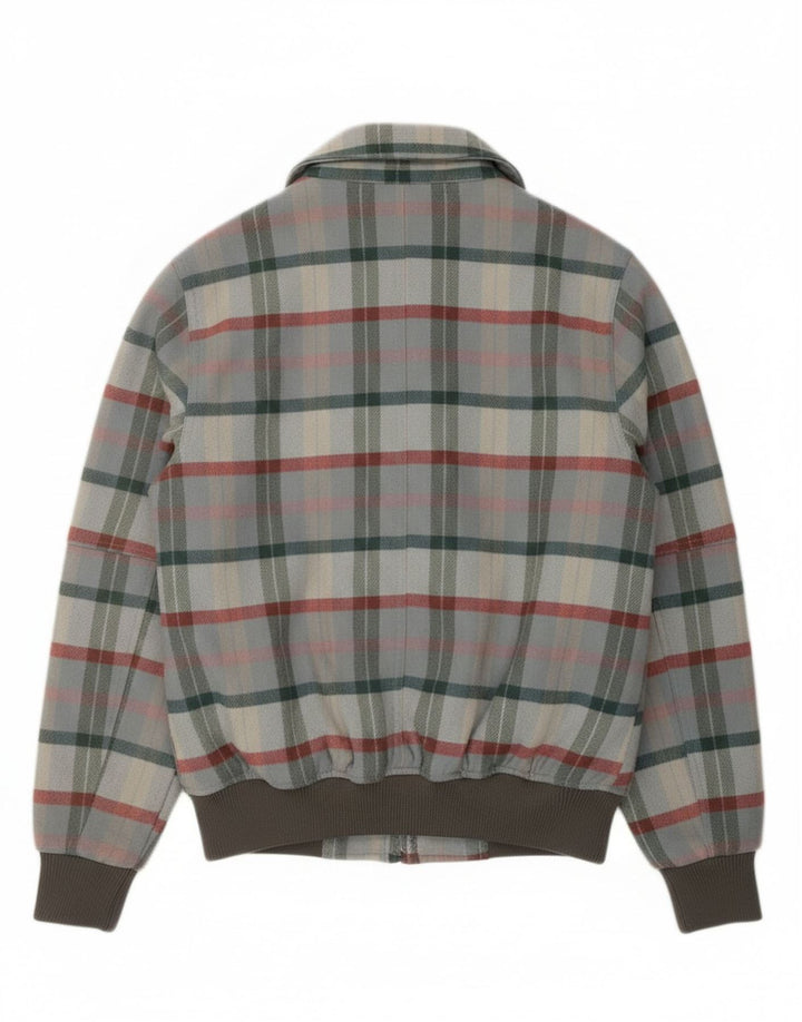 Мужская куртка-бомбер Iguana UK 34 XS серая шерстяная в клетку