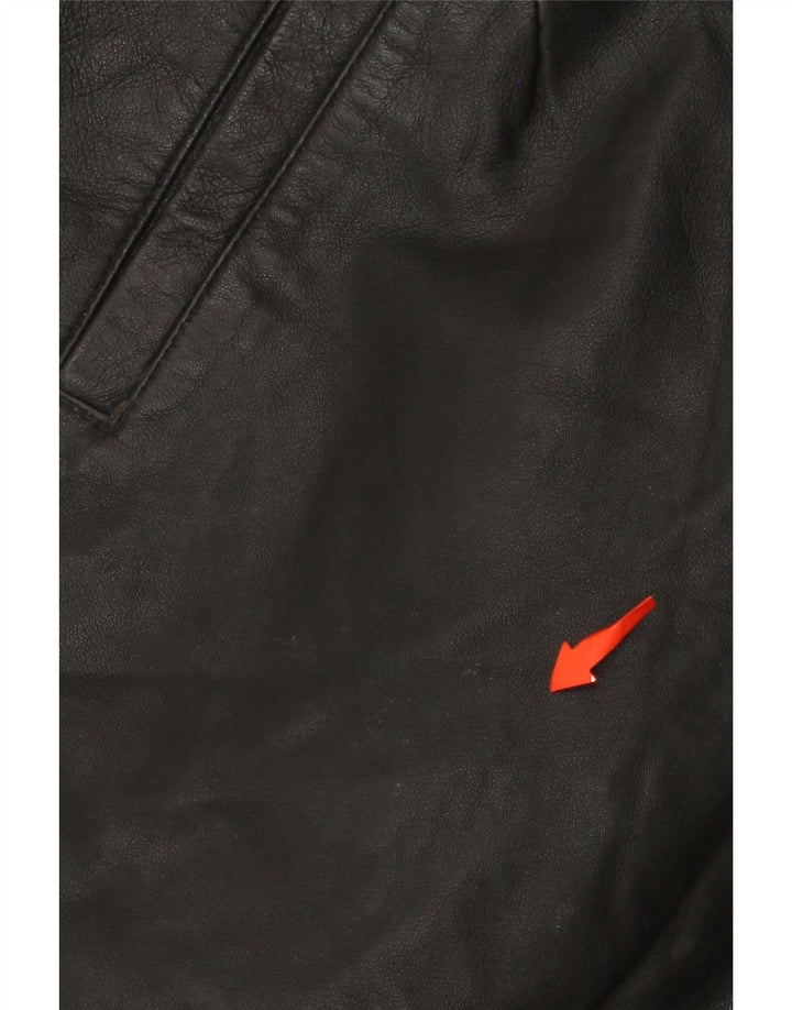 Женские кожаные шорты MISS JOY с высокой талией EU 38, средние W25, черные кожаные