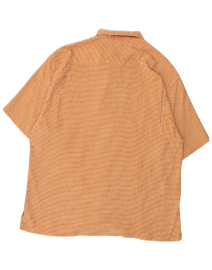 Мужская рубашка с коротким рукавом Tommy Bahama, большая оранжевая шелковая клетка