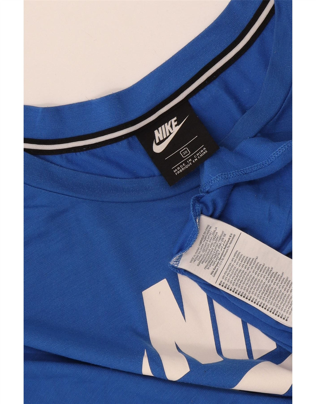 Женская футболка с рисунком Nike Top UK 22 3XL, синяя, полиэстер