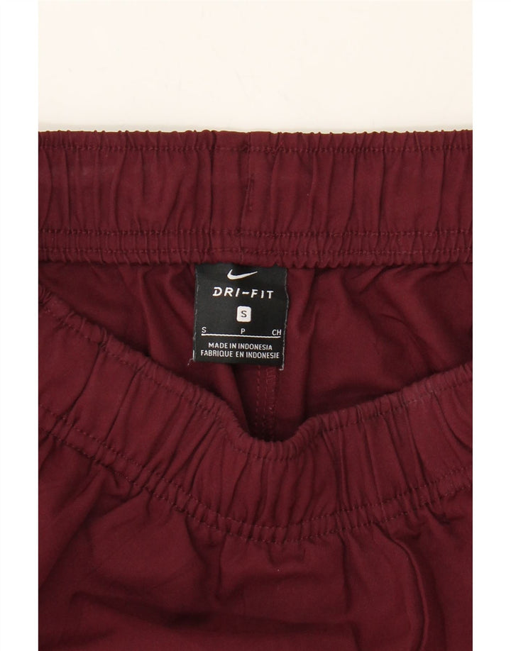 NIKE Mens Dri Fit Tracksuit Trousers Small Burgundy Colourblock Polyester Vintage Nike and Second-Hand Nike from Messina Hembry 