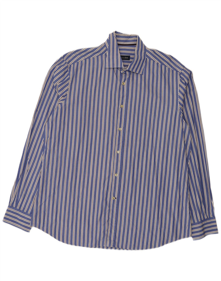 Рубашка Мужская Massimo Dutti 2XL Синяя Полосатая