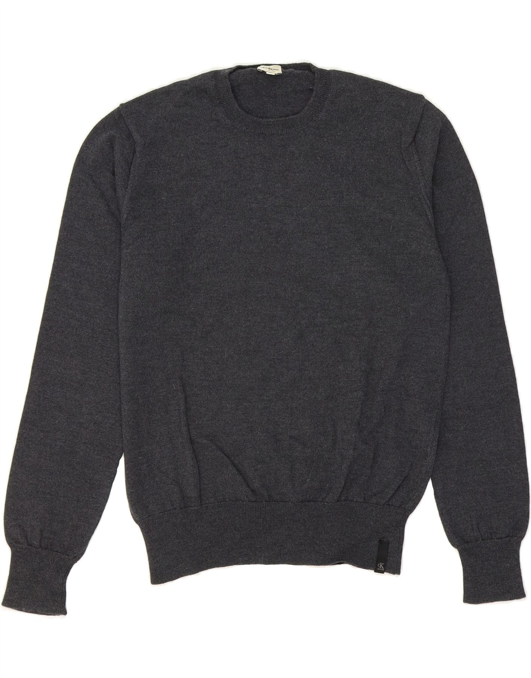 CALVIN KLEIN JEANS Womens Crew Neck Jumper Sweater UK 14 Medium Grey Vintage Calvin Klein Jeans and Second-Hand Calvin Klein Jeans from Messina Hembry 