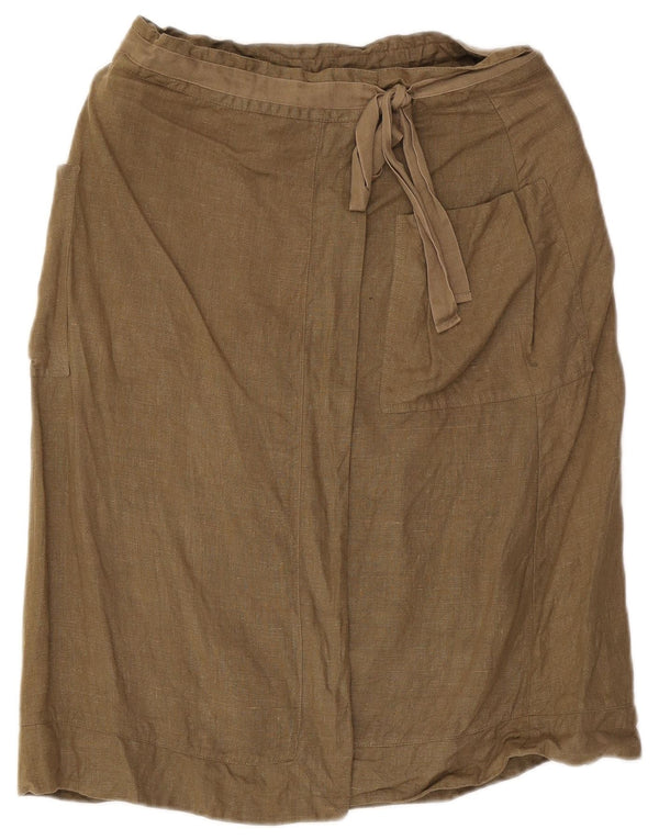 Юбка-карго женская Sasha UK 12 Medium W29, лен цвета хаки