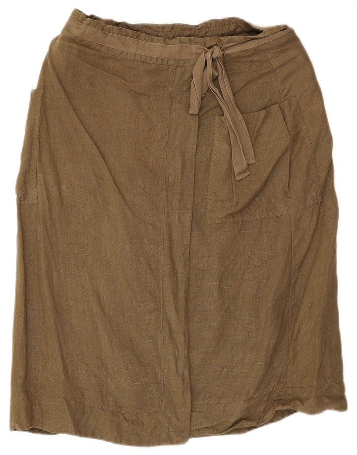 Юбка-карго женская Sasha UK 12 Medium W29, лен цвета хаки