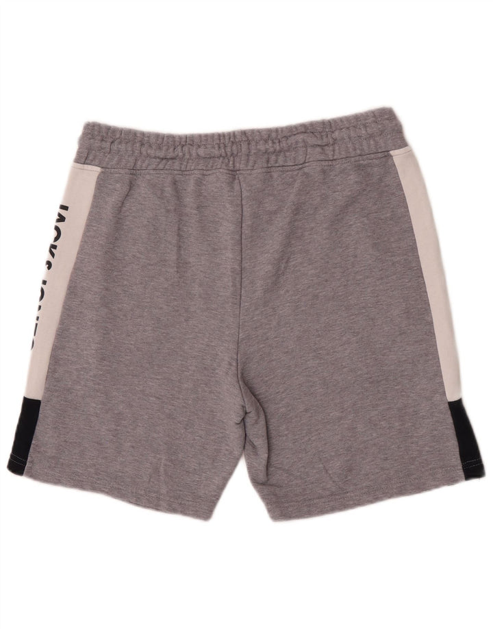 Мужские спортивные шорты с рисунком Jack & Jones, хлопок среднего серого цвета с цветными блоками