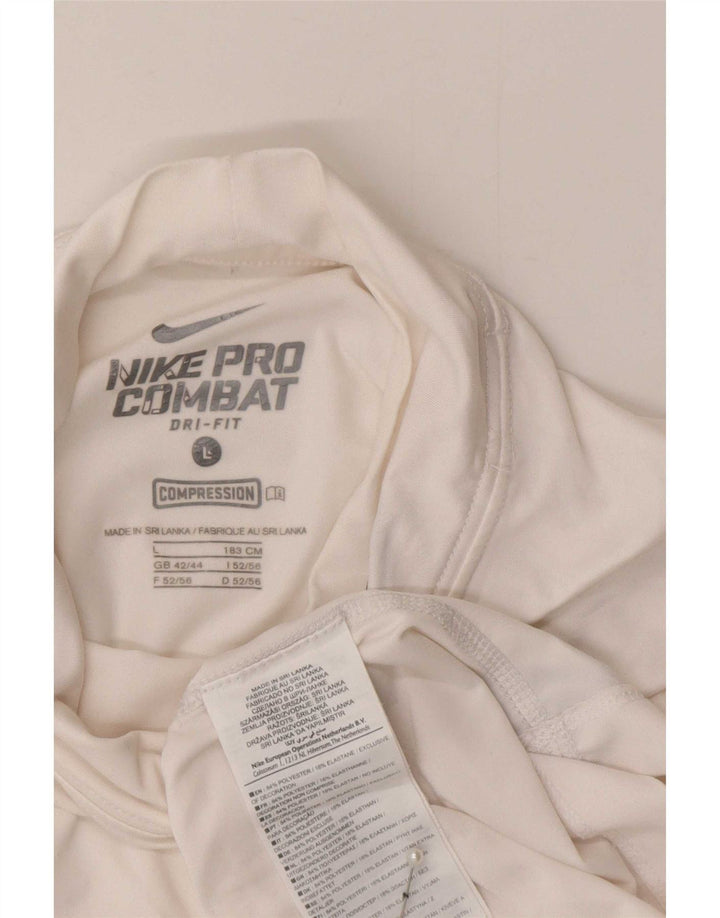 Мужской компрессионный топ Nike с длинным рукавом UK 42/44, большой белый полиэстер, спортивные