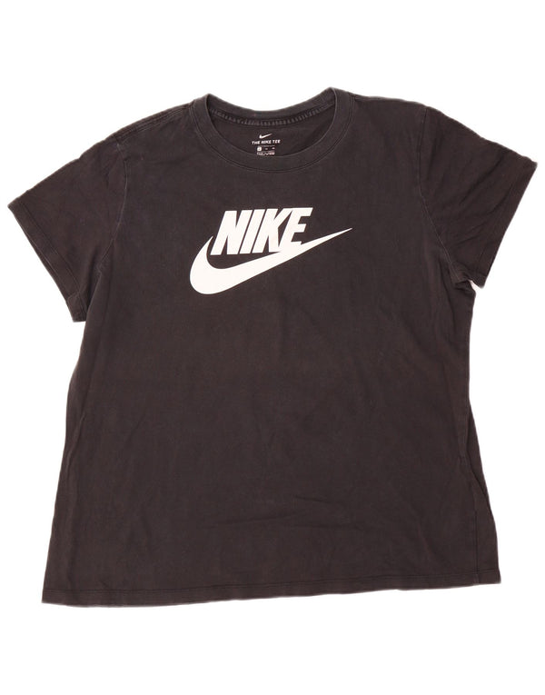 Nike Womens Graphic T-Shirt Top UK 18 XL Black Cotton