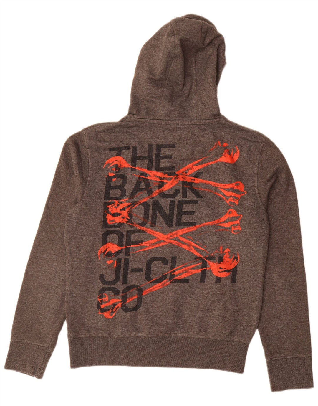 Мужской джемпер с капюшоном Jack & Jones с рисунком, хлопковый, среднего серого цвета