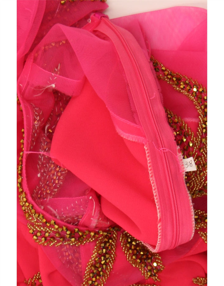 VINTAGE Womens 3/4 Sleeve Maxi Dress IT 38 Small Pink Vintage Vintage and Second-Hand Vintage from Messina Hembry 