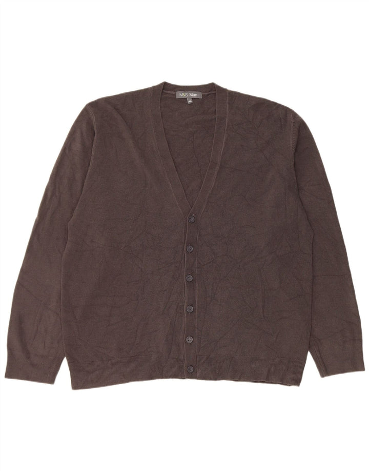 Мужской кардиган-свитер Marks & Spencer 2XL серый акрил