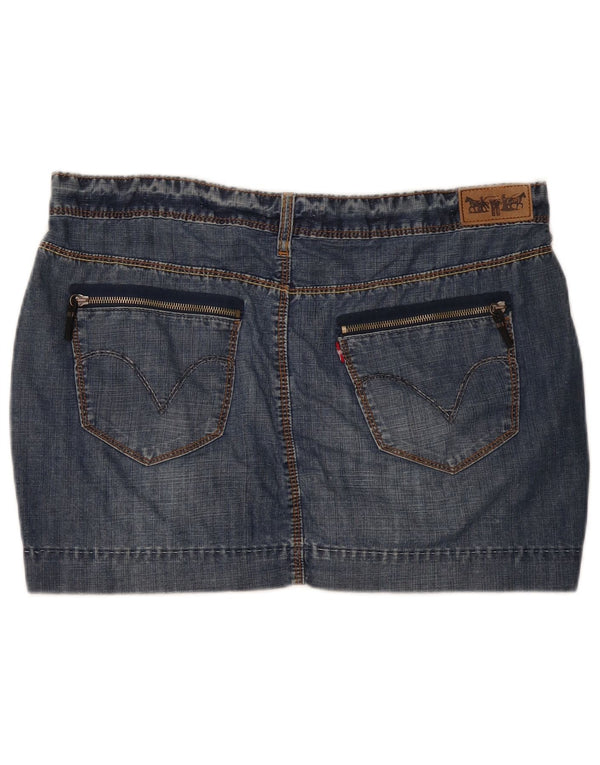 Женская джинсовая мини-юбка Levi's W38 XL, синяя