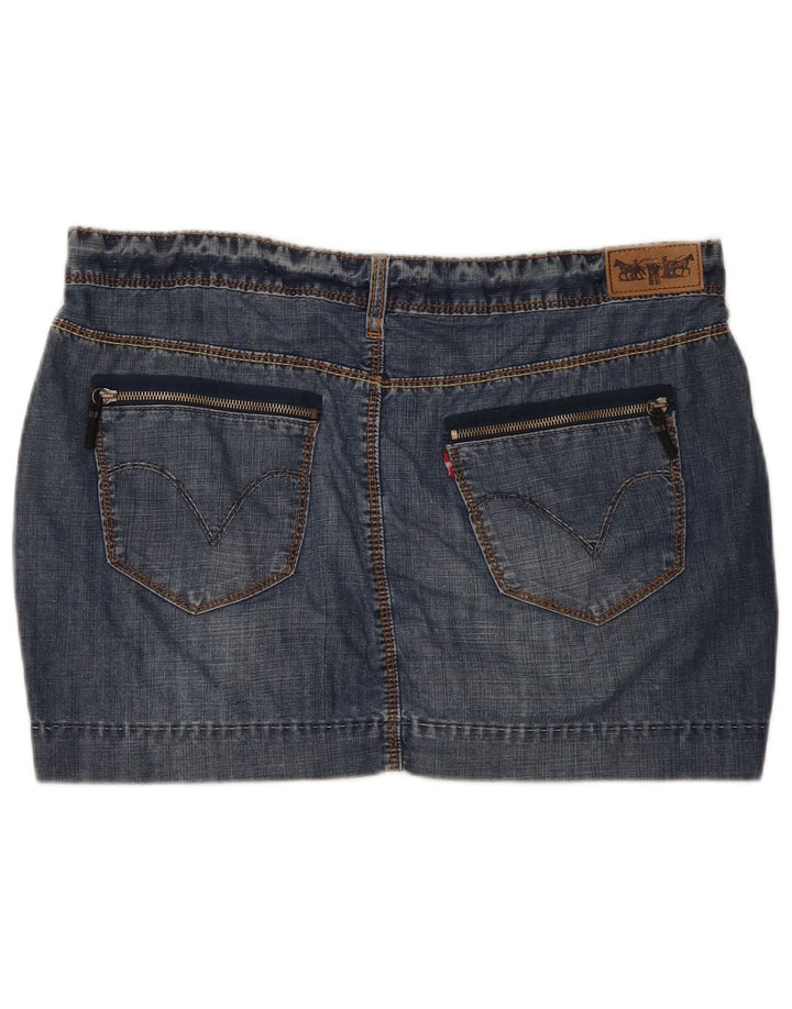 Женская джинсовая мини-юбка Levi's W38 XL, синяя