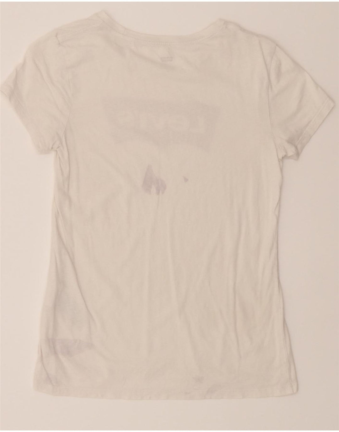 LEVI'S Womens Graphic T-Shirt Top UK 12 Medium White Cotton Vintage Levi's and Second-Hand Levi's from Messina Hembry 