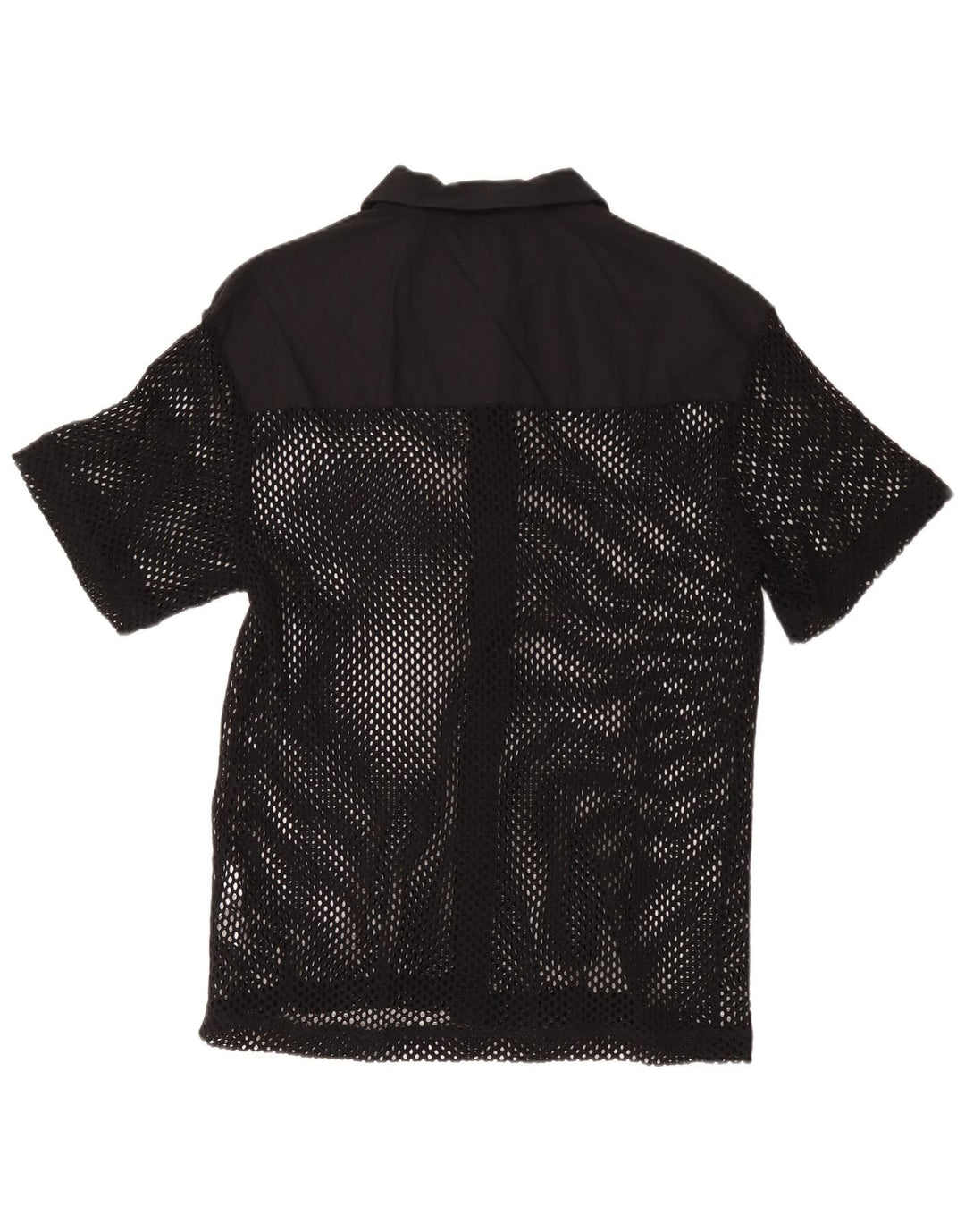 Мужская рубашка с коротким рукавом Zara среднего размера, черный хлопок