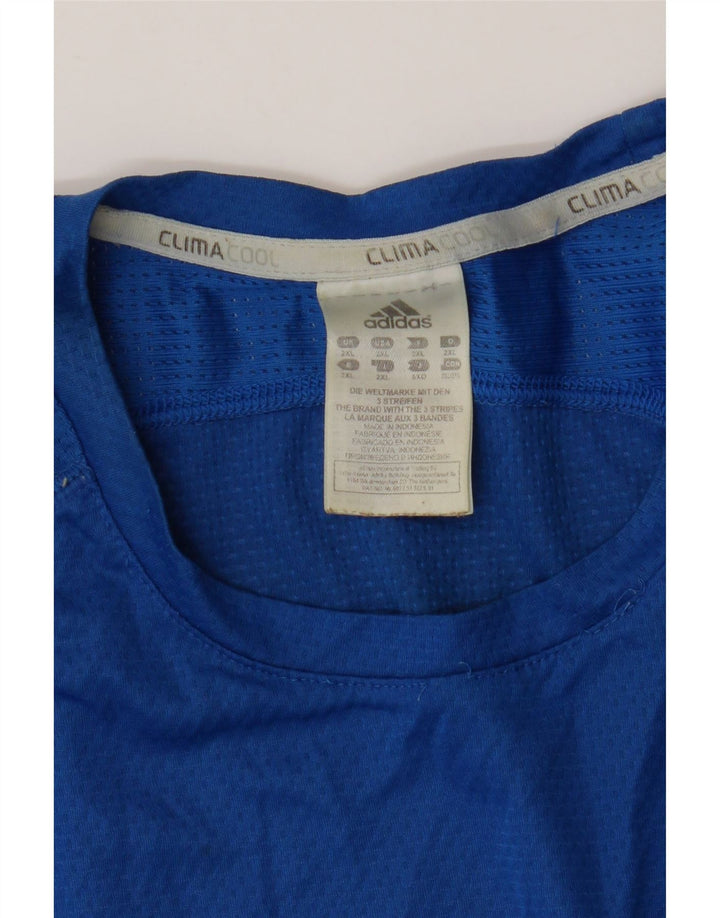 Adidas Мужская футболка Climacool Top 2XL Синий Полиэстер