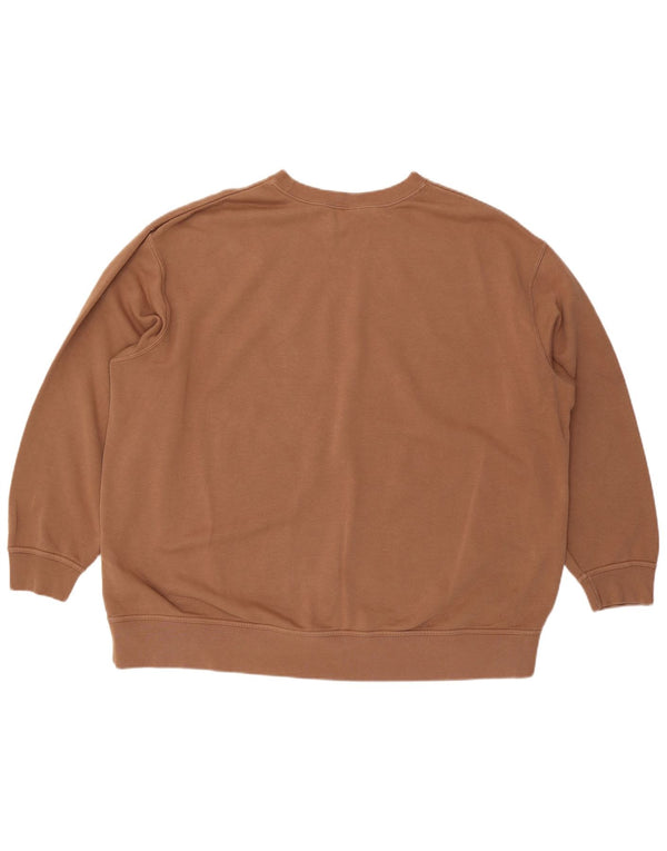 Женский свитер оверсайз NIKE UK 20 2XL, коричневый хлопок