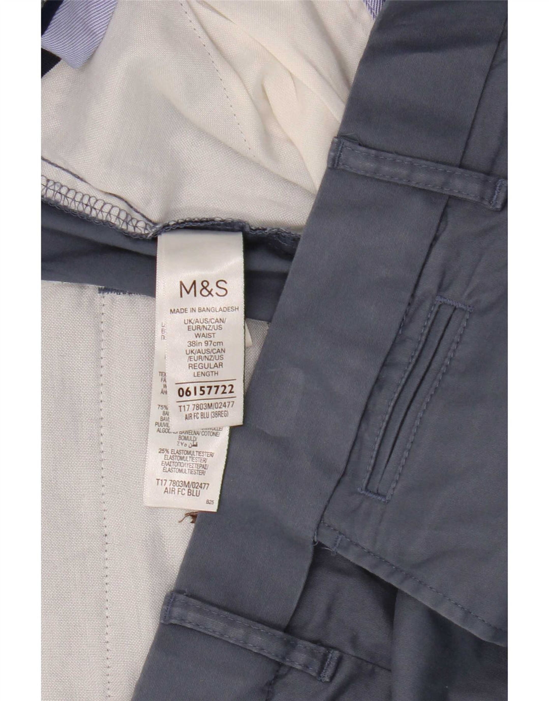 Мужские шорты чинос Marks & Spencer W38 XL, синие, хлопок