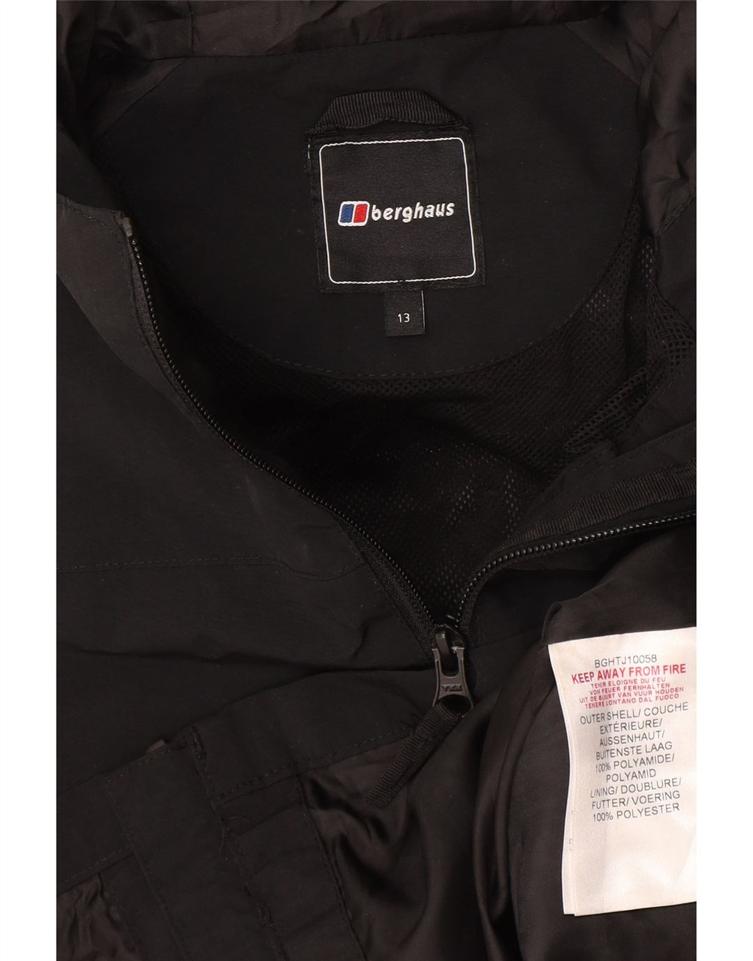 Berghaus Плащ с капюшоном для мальчиков 12-13 лет Черный Полиамид