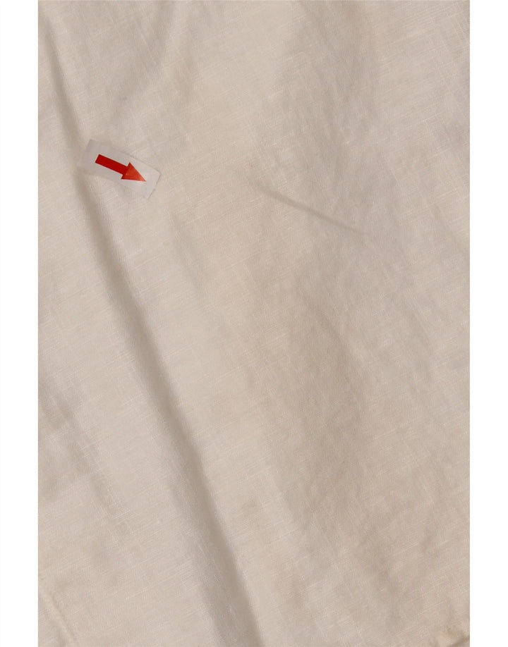 Мужская рубашка с коротким рукавом TED BAKER, размер 5 XL, белая льняная ткань