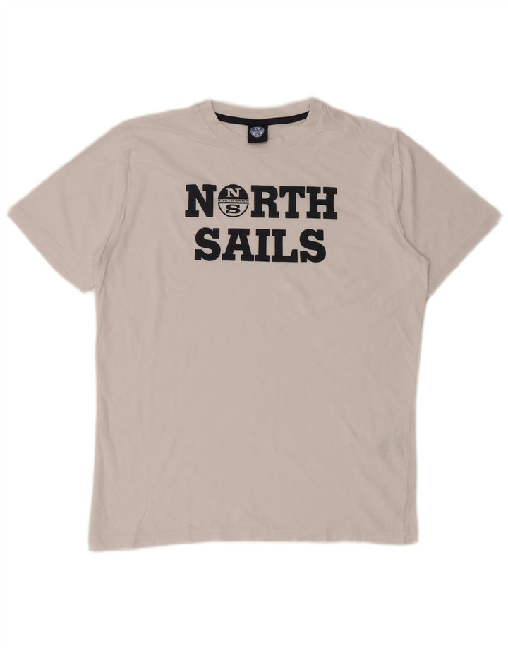 Мужская футболка с графическим рисунком North Sails, маленький белый хлопок