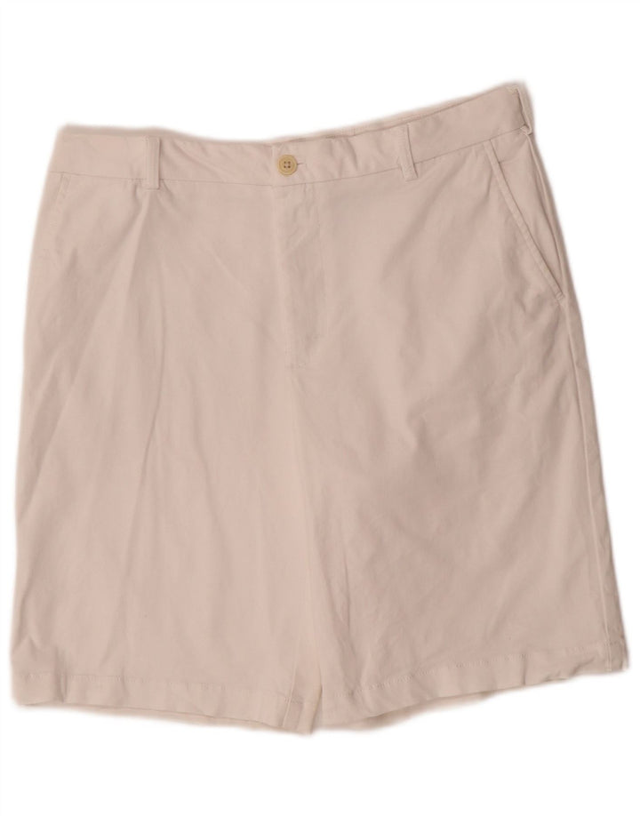 IZOD Mens Salt Water Chino Shorts W32 Medium  White Cotton