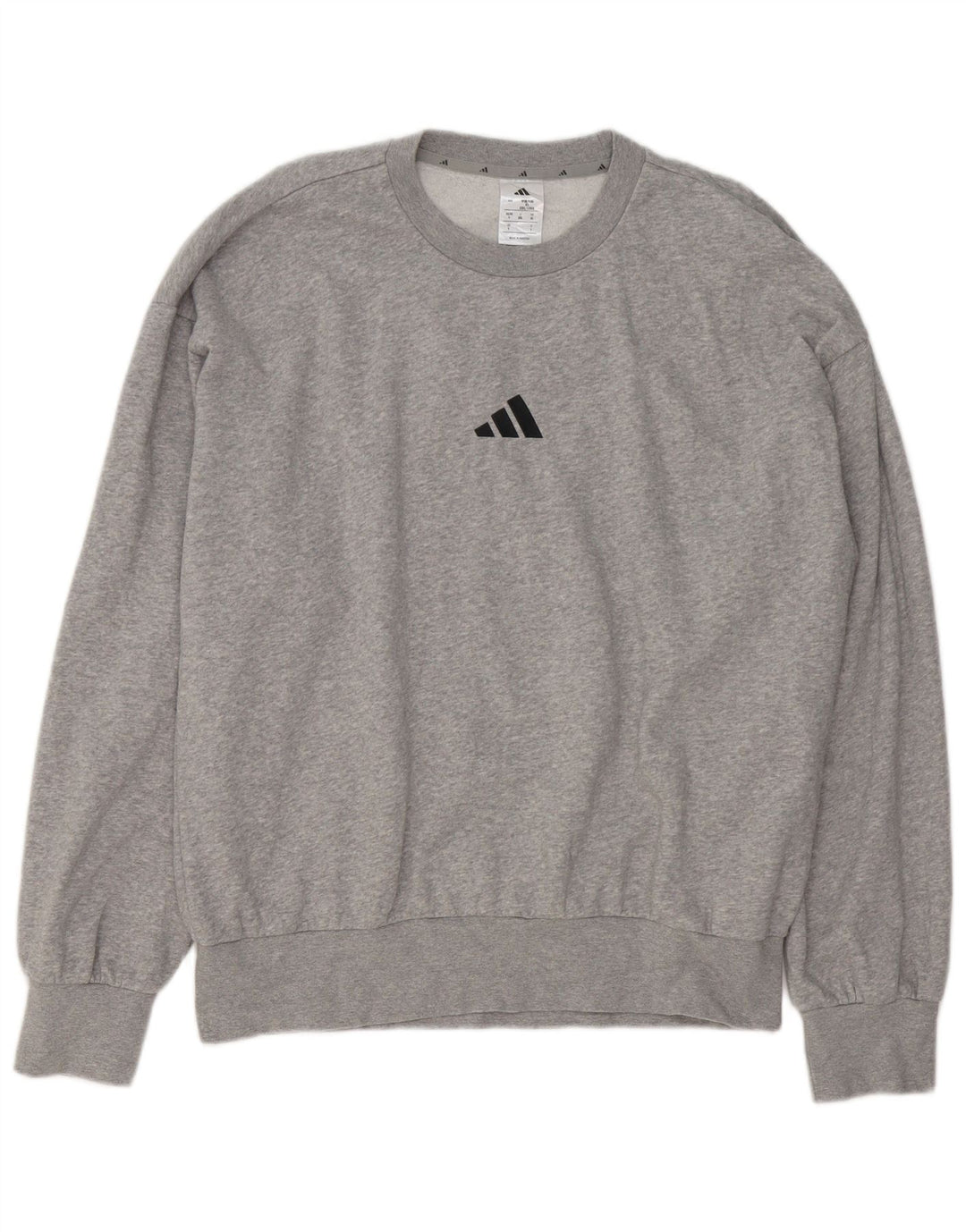 Мужской свитшот Adidas с графическим рисунком, большой серый хлопковый джемпер в крапинку