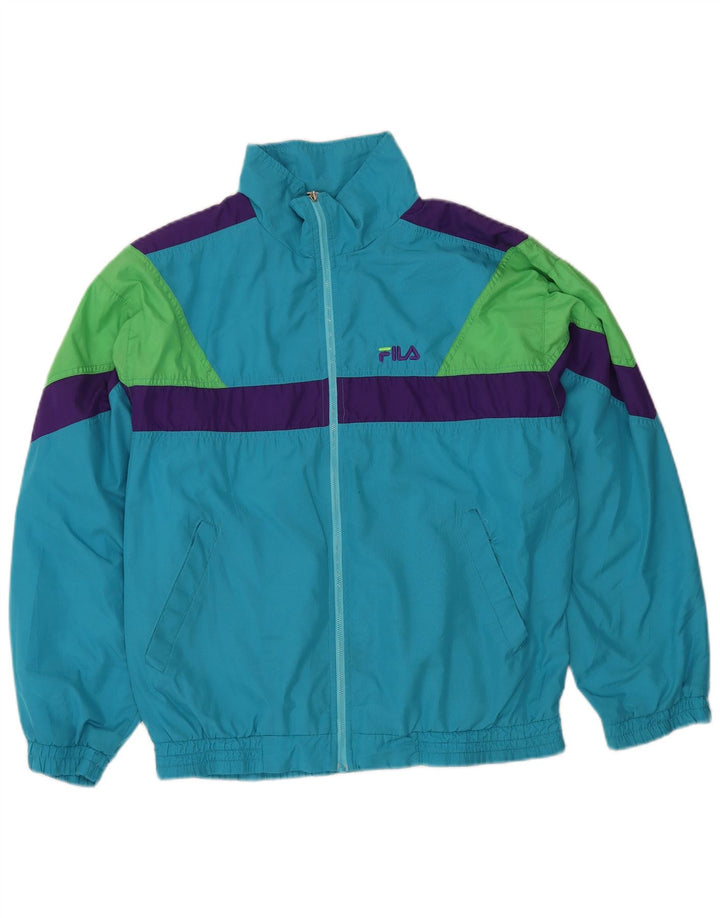 Fila Мужской спортивный костюм свободного кроя Верхняя куртка IT 50 Средний синий с цветными блоками
