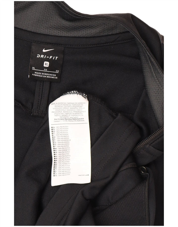 Мужская спортивная куртка с графическим рисунком Nike XL, черный полиэстер с цветными блоками