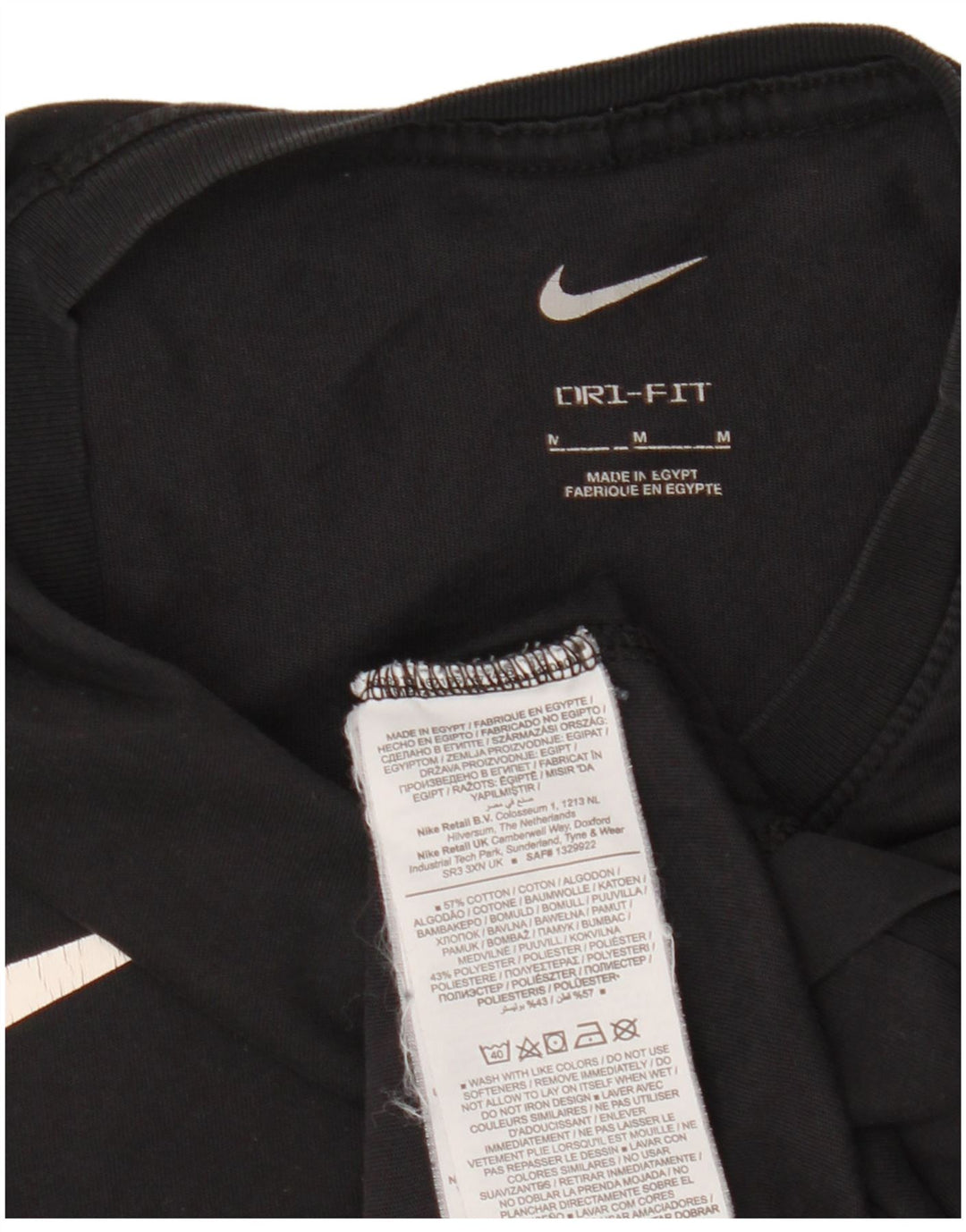 Мужская футболка Nike Dri Fit из хлопка среднего размера, черная