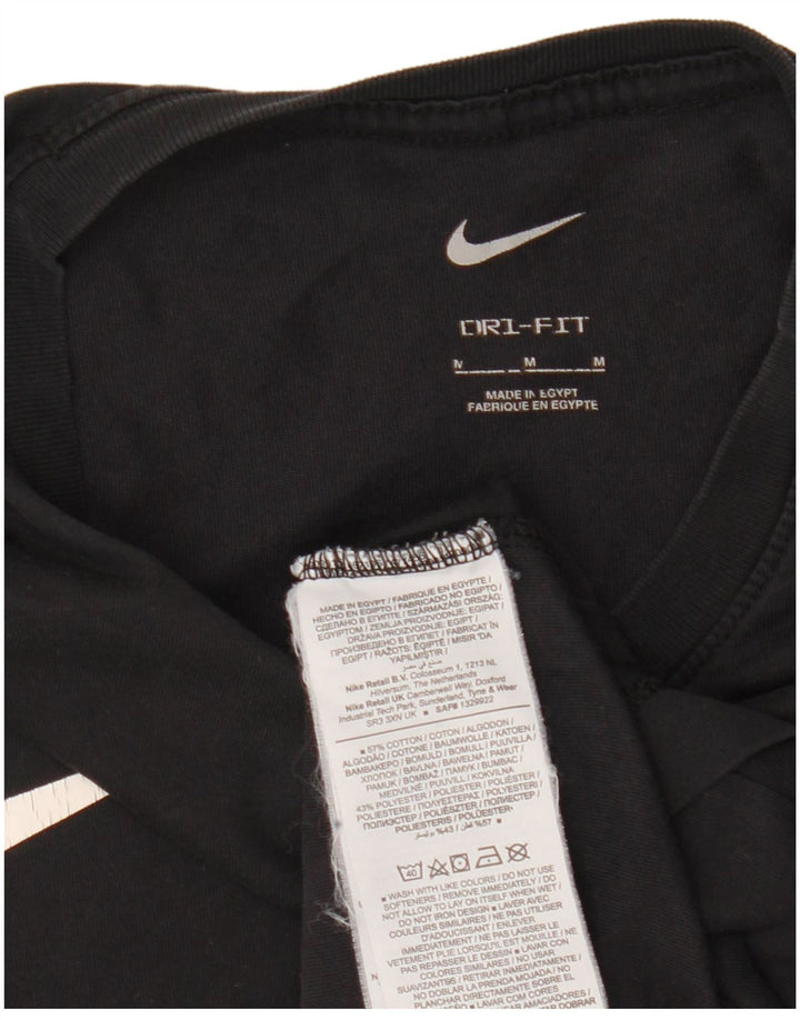 Мужская футболка Nike Dri Fit из хлопка среднего размера, черная