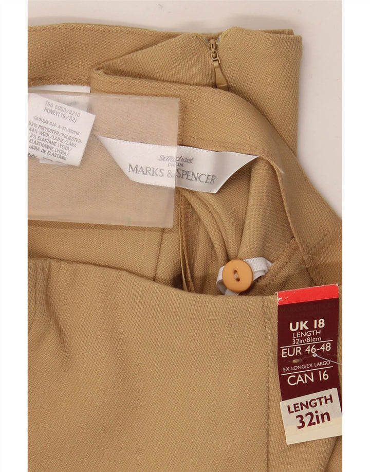 Женская юбка-карандаш Marks & Spencer UK 18 XL W34 Бежевый полиэстер